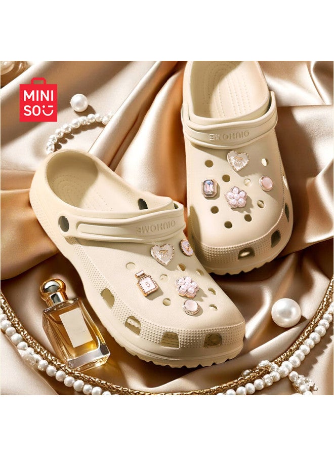 Miniso أحذية مثقوبة من مينيسو للرجال والنساء، صنادل شاطئية صيفية خارجية، نعال مغلقة سميكة غير قابلة للانزلاق، بيضاء عظمية، مقاس 40-41 - Image 2