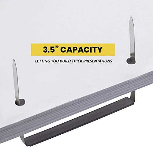 OLYMPX 50 pcs of Premium Prong Fastener Complete Set, 3.5” Capacity x 4.25" Prong Spacing Premium Metal Paper Fastener Base and Compressor Sets with Standard 2-Hole Punch for Home, Work, and School - Image 3