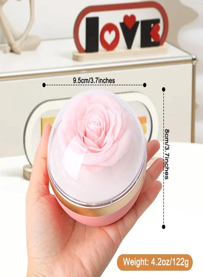 iSuperb Spherical Ring Box With Preserved Flower Rose Ring Pendant Necklace Earring Box Case Velvet Jewelry Box Gift Box for Mother's Day Wedding Anniversary Birthday - Image 5