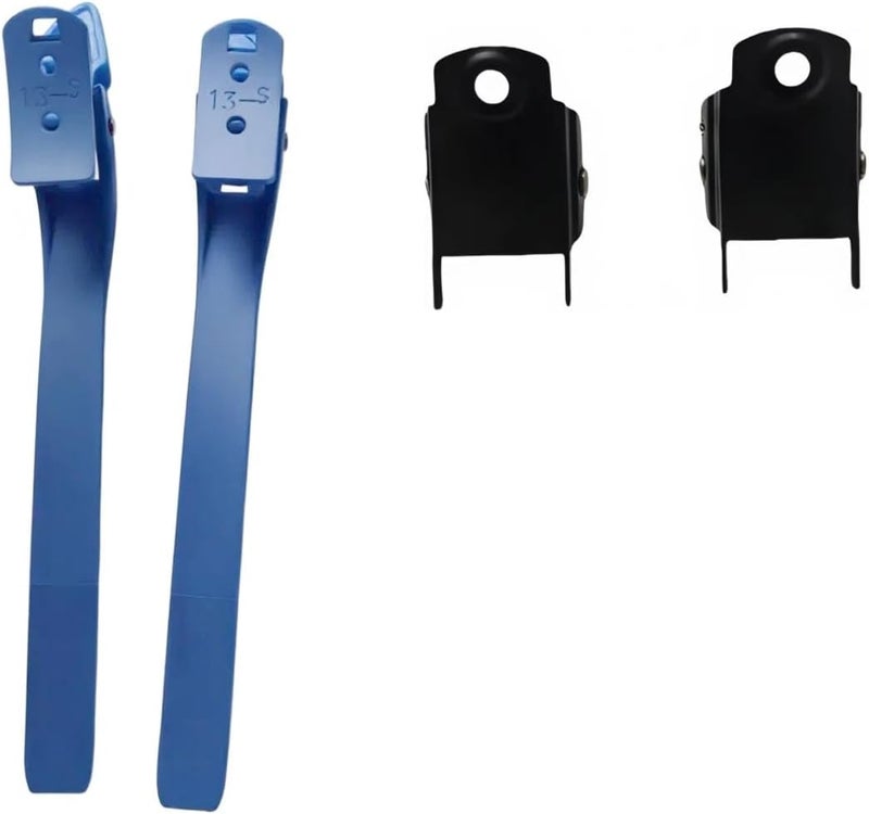 Alemon 2 Pieces Replacements Inline Roller Skating Shoes Energy Strap with Screws Nuts Skates Buckles Accessory,3 Colors Black Blue Pink - Image 2