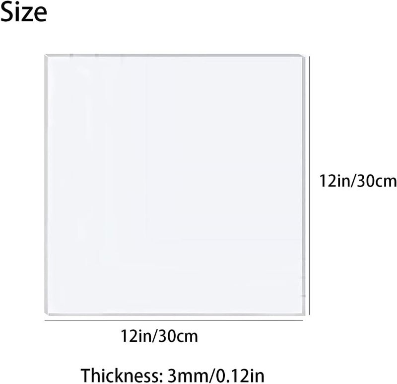 TPGP DARENYI 3mm Clear Acrylic Sheet - Large Transparent Plastic Board for Crafting and DIY (30 x 30cm) - Image 3