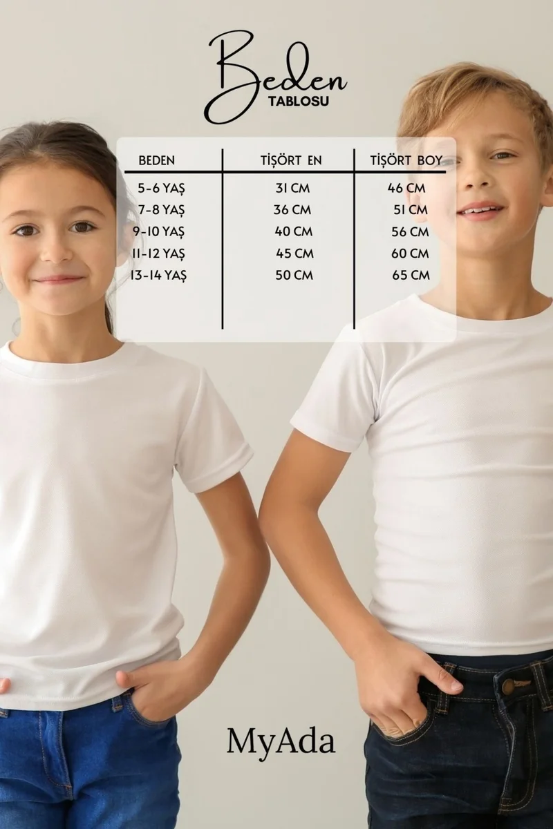 Myada 23 April Written Children's Hand Printed Skirt T-Shirt Combination Set
