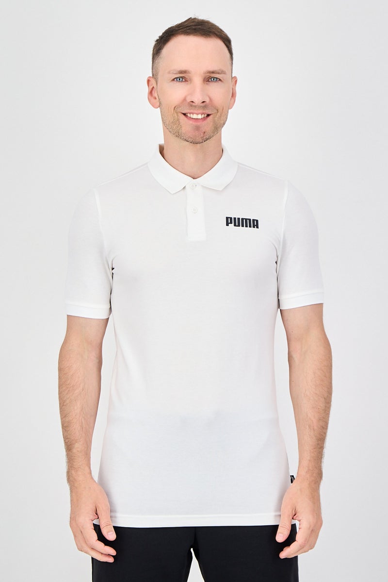 PUMA Men Sportswear Fit Short Sleeve Outdoor Polo Shirt, White - Image 1