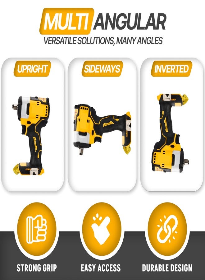 perch 3 Pack Tool Holder Wall Mount for DeWalt 20v/60v Cordless Tools - Snap Fit Drill Holder Wall Mount for DeWalt Tool Hanger with 6 Screws - Easy to Install, Screw in and Lock - Image 4