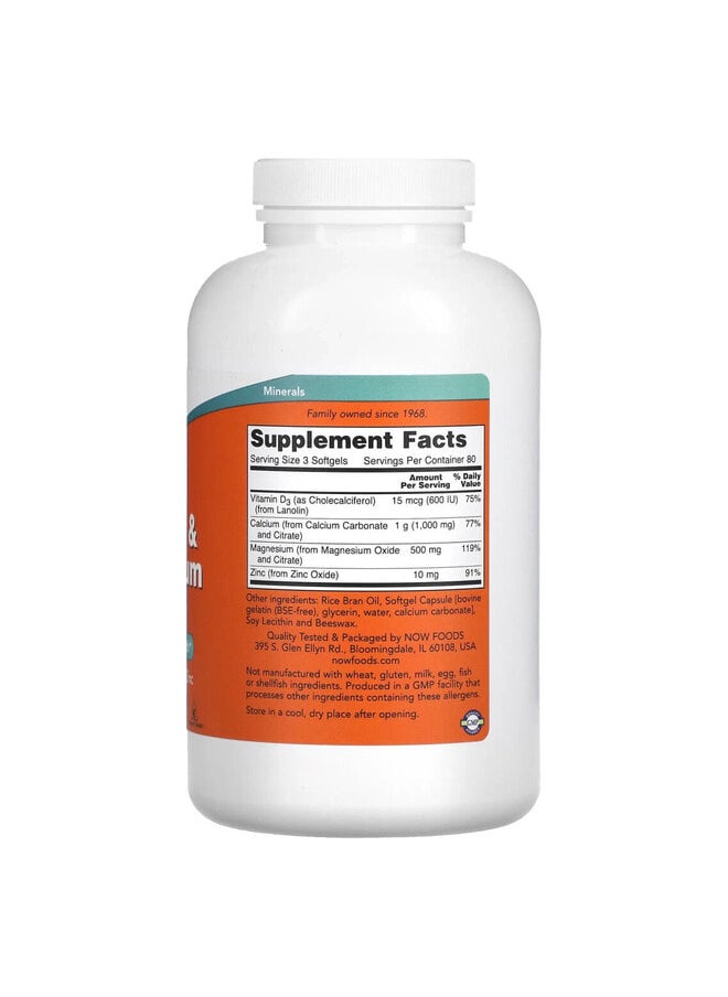 now Calcium & Magnesium, 240 Softgels  - Image 2
