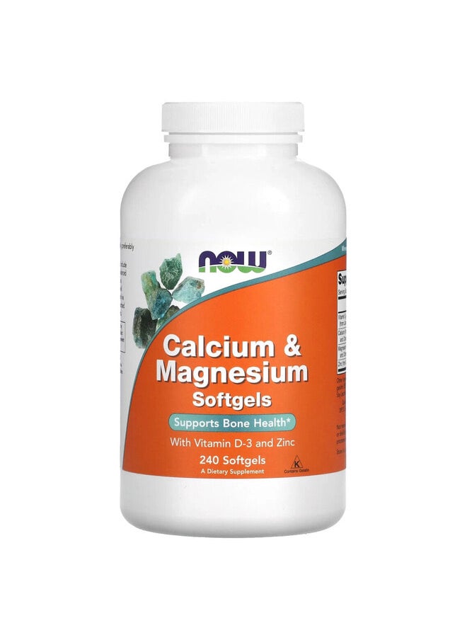 now Calcium & Magnesium, 240 Softgels  - Image 1