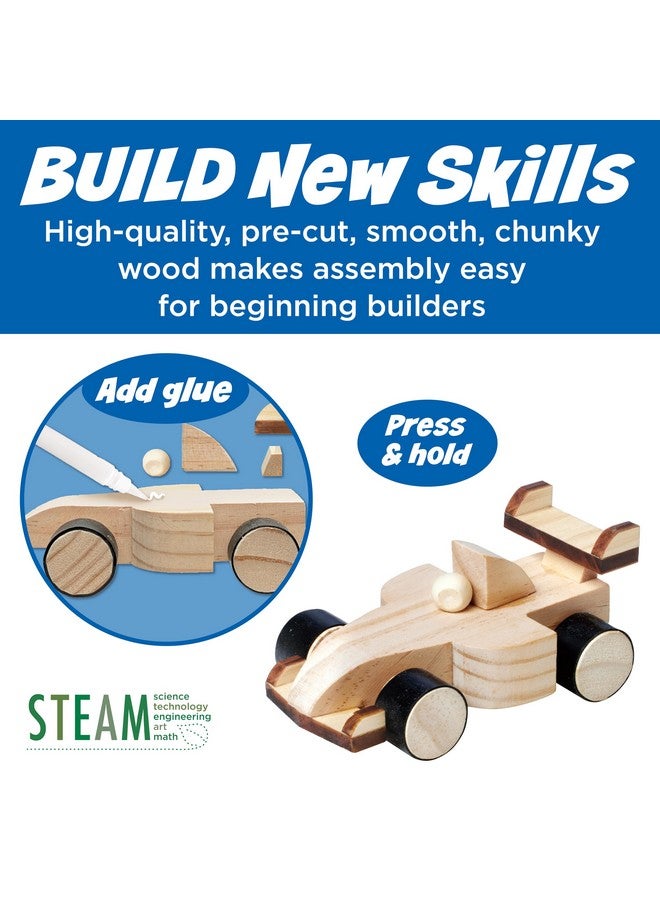 Creativity for Kids Buildeez! Easy Wooden Model Set: Blaze The Race Car - Model Car Kits to Build and Paint, Craft Kits for Kids Ages 5-7+, STEM Toys and Crafts for Boys - Image 5