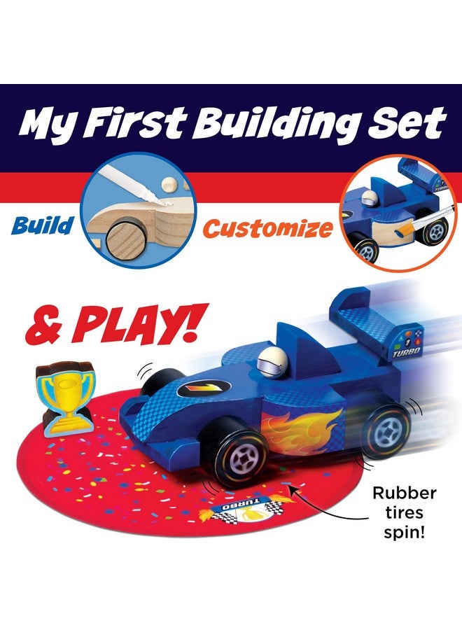Creativity for Kids Buildeez! Easy Wooden Model Set: Blaze The Race Car - Model Car Kits to Build and Paint, Craft Kits for Kids Ages 5-7+, STEM Toys and Crafts for Boys - Image 4