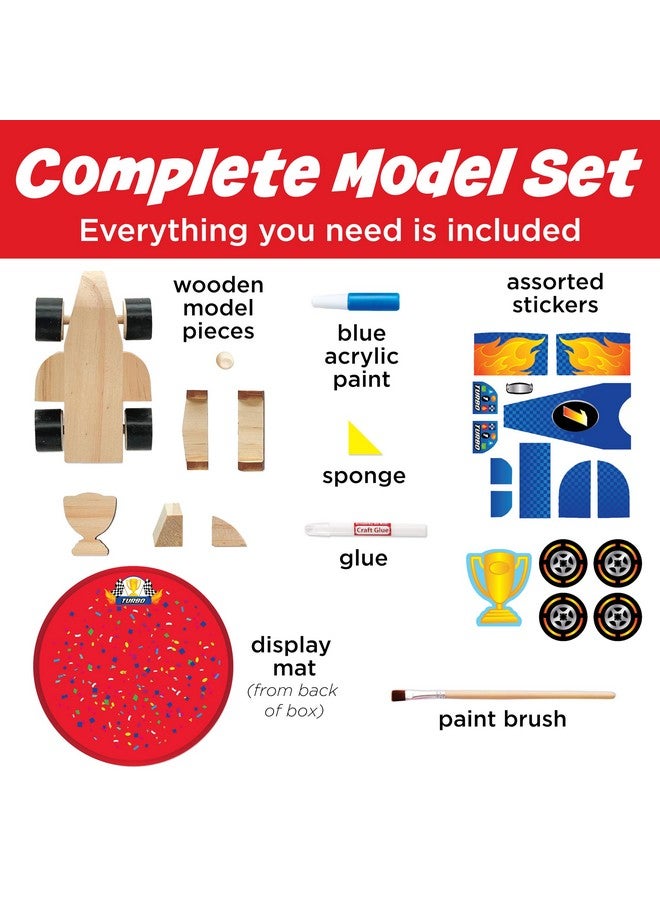 Creativity for Kids Buildeez! Easy Wooden Model Set: Blaze The Race Car - Model Car Kits to Build and Paint, Craft Kits for Kids Ages 5-7+, STEM Toys and Crafts for Boys - Image 3
