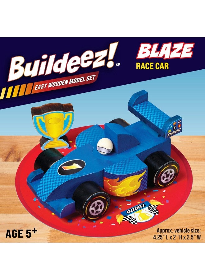 Creativity for Kids Buildeez! Easy Wooden Model Set: Blaze The Race Car - Model Car Kits to Build and Paint, Craft Kits for Kids Ages 5-7+, STEM Toys and Crafts for Boys - Image 2