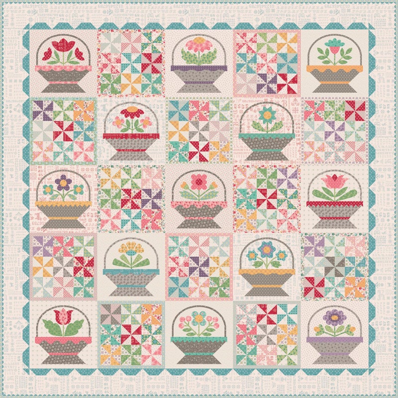 Lori Holt Flower Basket Sampler - Sew Simple Shapes, Includes 50 Templates, Flower Basket Sampler Sew Along by Bee in My Bonnet - Image 4