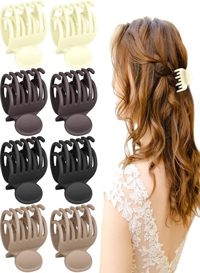 Shidara Hair Clips For Thin Hair, Medium Size Non-Slip Matte Claw Clips Women, Double Row Teeth Jaw Clips With Neutral Color | Multi | 6 Pieces - Image 2