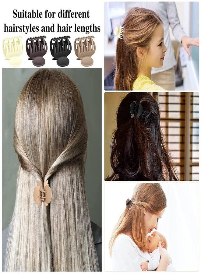 Shidara Hair Clips For Thin Hair, Medium Size Non-Slip Matte Claw Clips Women, Double Row Teeth Jaw Clips With Neutral Color | Multi | 6 Pieces - Image 4