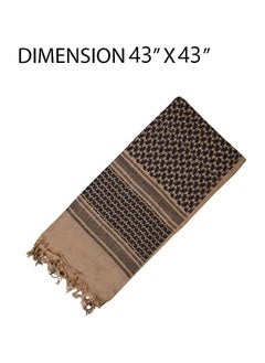 Generic Shemagh Tactical Desert Scarf, 100% Cotton Head Neck Scarf, Head Neck Wrap Shawl with Tassel, Outdoor Kerchief for Women & Men (Light Brown)  - Image 4