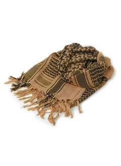 Generic Shemagh Tactical Desert Scarf, 100% Cotton Head Neck Scarf, Head Neck Wrap Shawl with Tassel, Outdoor Kerchief for Women & Men (Light Brown)  - Image 2
