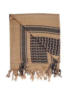 Generic Shemagh Tactical Desert Scarf, 100% Cotton Head Neck Scarf, Head Neck Wrap Shawl with Tassel, Outdoor Kerchief for Women & Men (Light Brown)  - Image 5