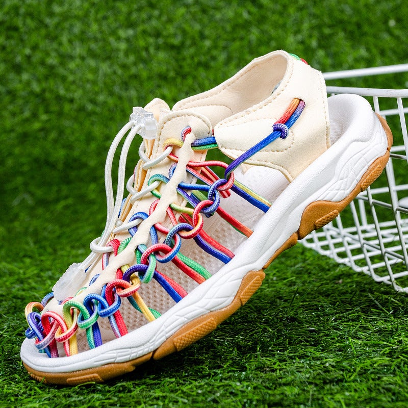 New Hand-Woven Sandals Children'S Breathable Soft Bottom Beach Shoes Ultra-Light Shoes Hiking Wading Shoes - Image 4