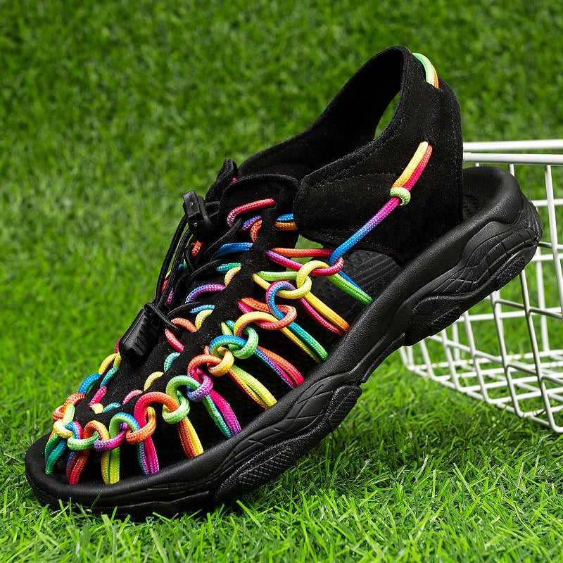 New Hand-Woven Sandals Children'S Breathable Soft Bottom Beach Shoes Ultra-Light Shoes Hiking Wading Shoes - Image 3