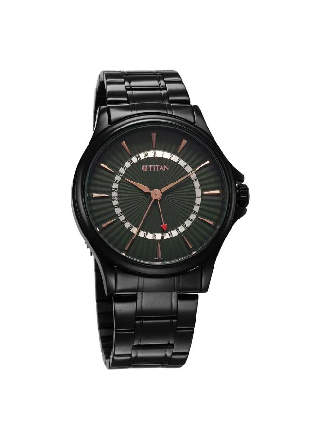تيتان Men Analog Display Watch With Black Stainless Steel Strap - 10038NM01