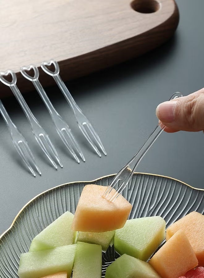 Hoasis 200 Pieces Disposable Plastic Fruit Forks, Dessert Cake Forks with Heart-Shaped Handle, Sturdy Food-Grade Mini Forks for Party, Wedding, Family Gathering and Everyday Use - Image 5