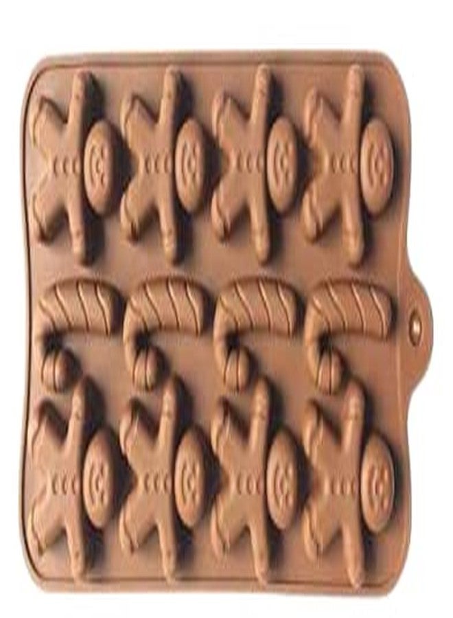 Baking Set Chocolate Mould Silicone Chocolate Making Mould || Food Grade Baking Molds and Kitchen Tools Brown Christmas - Image 3