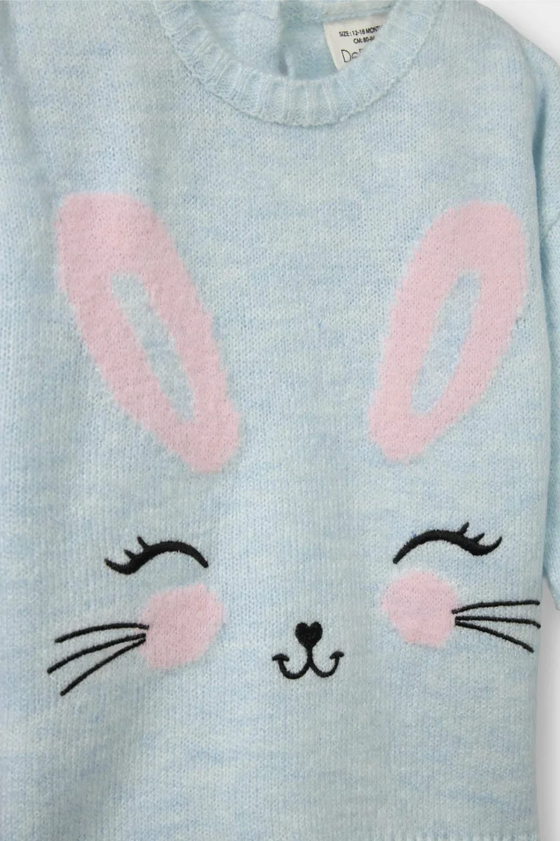 DeFacto Baby Girl Regular Fit Animal Crew Neck Pullover