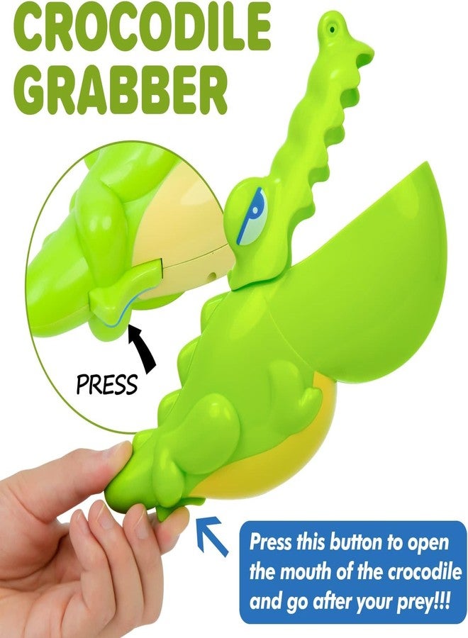PLUSPOINT Crocodile Bath Toy for Toddler Baby Bathing Toys with 3 Animal Floating Fish Catching Game Octopus Swimming Set for Bathtub Water Play Activity Shower Alligator Play Set for Toddlers - Image 2