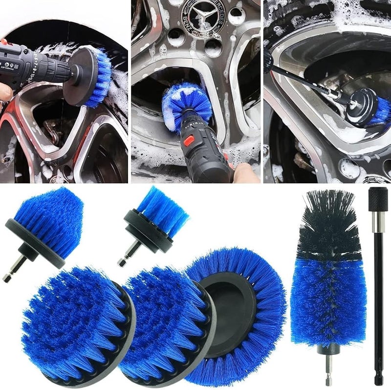 KASTWAVE 7 Pcs Drill Brush Attachment Set, All Purpose Power Scrubber Cleaning Kit with Extend Attachment for Bathroom Surfaces, Grout, Floor, Tub, Shower, Tile, Kitchen and Car (Blue) - Image 5