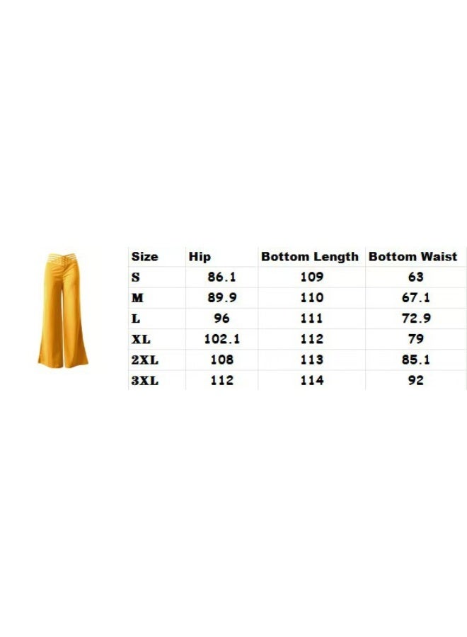 general Women's High Waist Wide Leg Pants, Crisscross Mesh Waistband Flare Trousers, Stretchy Body Shaping Palazzo Pants for Ladies - Image 2
