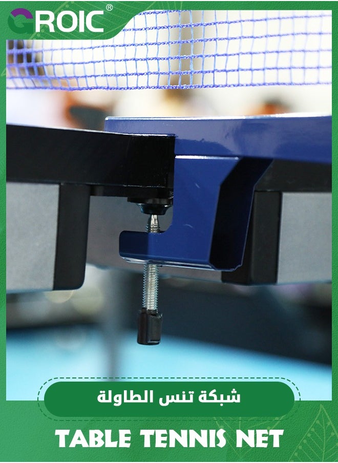 GROIC Collapsible Table Tennis Net Stes with 3Pcs 3-Star Ball, Professional Table Tennis Ping Pong Net Post Set Strength Screw Clamp with Net Clip Insert Can be clamped on Any Desktop Less Than 2" Thick  - Image 3