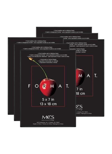 MCS Format Picture Frames Gallery Wall Frames Black 5 x 7 6Pack