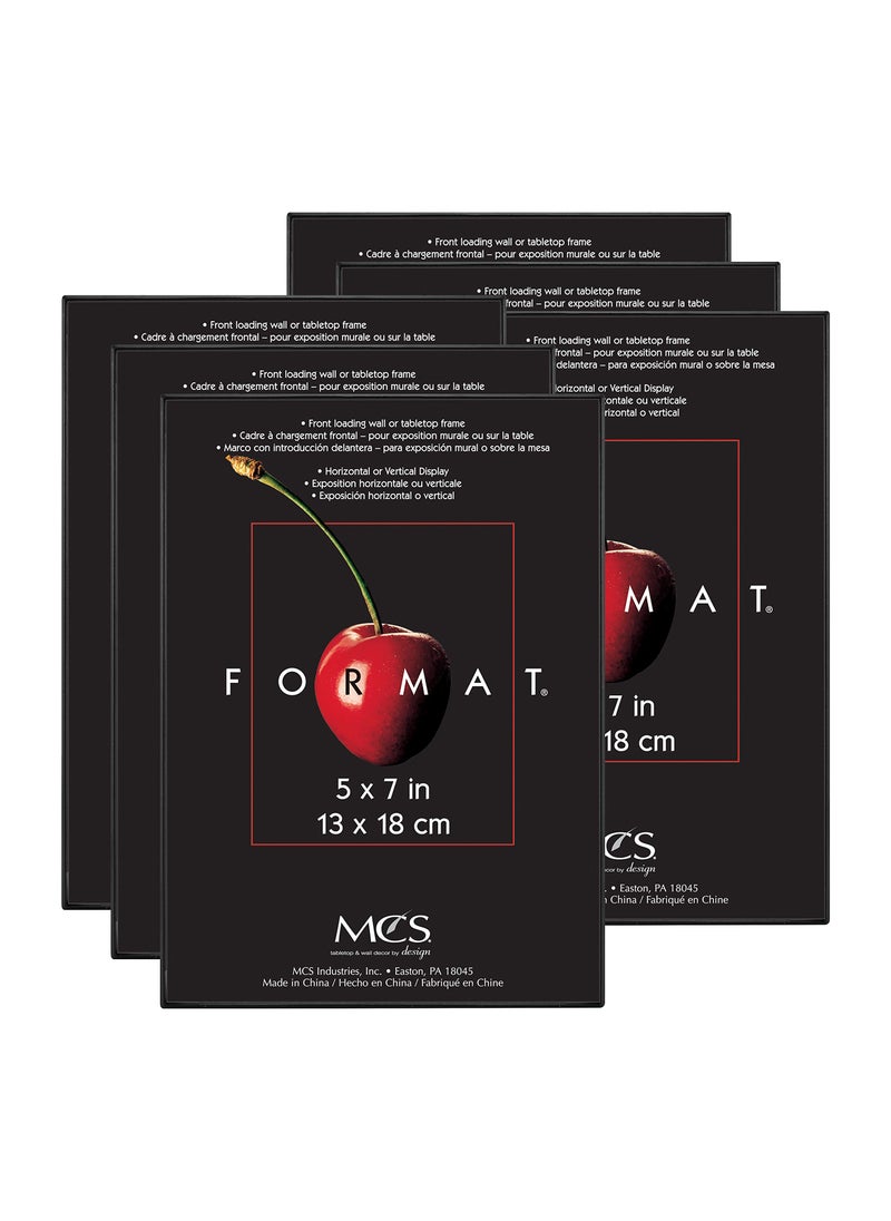 MCS MCS Format Picture Frames Gallery Wall Frames Black 5 x 7 6Pack 