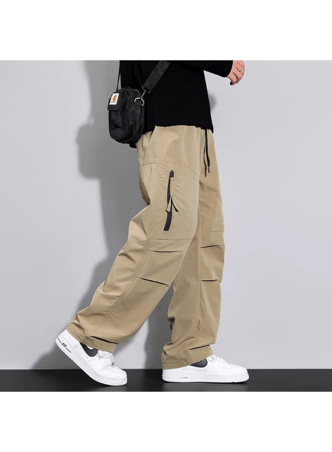 Vuug Outdoor Workwear Paratrooper Pants, Autumn And Winter Men's Wear, Straight-leg Trendy Casual Pants For Men, Size S, Khaki Color - Image 2