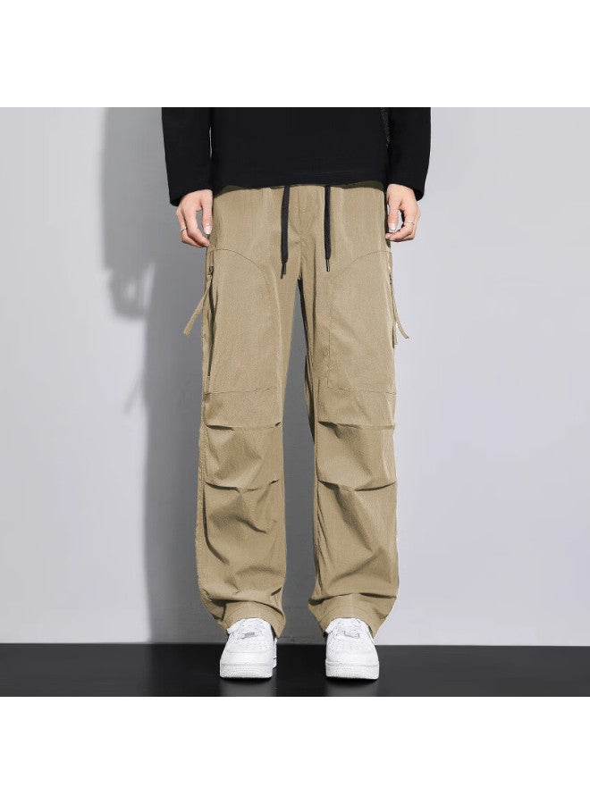 Vuug Outdoor Workwear Paratrooper Pants, Autumn And Winter Men's Wear, Straight-leg Trendy Casual Pants For Men, Size S, Khaki Color - Image 1