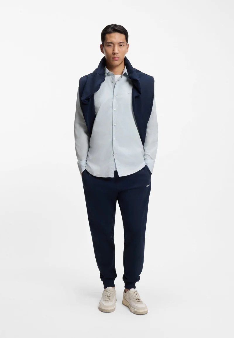 BOSS Light Grey Regular-fit shirt in cotton poplin for Men | Best Price UAE