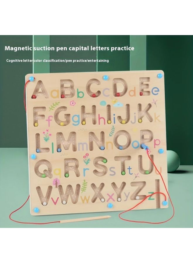 Magnetic Wooden Alphabet Letter Double Sided Board Toy For Kids Brain Development - Image 5