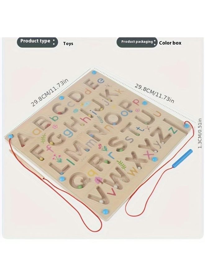 Magnetic Wooden Alphabet Letter Double Sided Board Toy For Kids Brain Development - Image 3