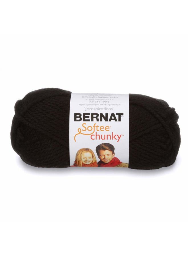 Softee Chunky Yarn, 3.5 Oz, Gauge 6 Super Bulky, Black