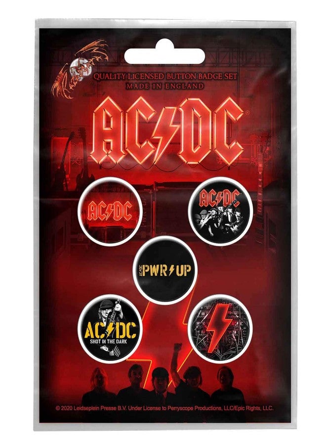 شارة زر AC/DC بشعار فرقة Power Up الرسمي، 5 دبابيس، مقاس واحد