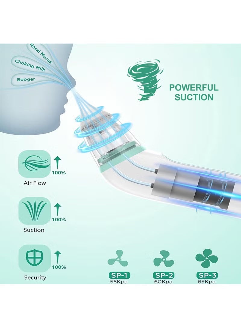 هولامي الأنف الشافطة للأطفال ، قابلة للشحن الطفل الأنف شفط مع 3 نصائح سيليكون ، 3 مستويات شفط ، ماء الأنف مصاصة مع الموسيقى والضوء مهدئا وظيفة - Image 2