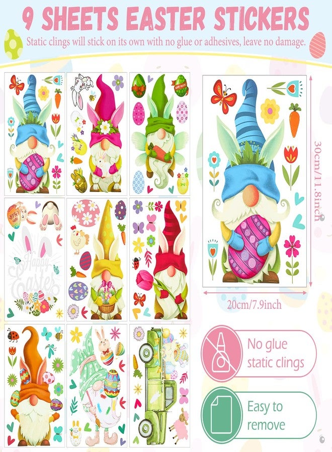 Yinder 27 Sheets Valentine's Day Window Clings Decorations St. Patrick's Day Window Clings Shamrock Gnome Window Decals Irish Clover Window Decoration Easter Bunny Eggs Window Stickers for Home Party - Image 4