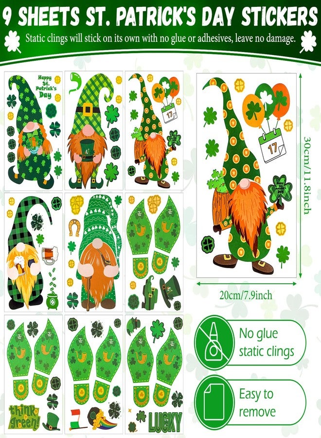 Yinder 27 Sheets Valentine's Day Window Clings Decorations St. Patrick's Day Window Clings Shamrock Gnome Window Decals Irish Clover Window Decoration Easter Bunny Eggs Window Stickers for Home Party - Image 3