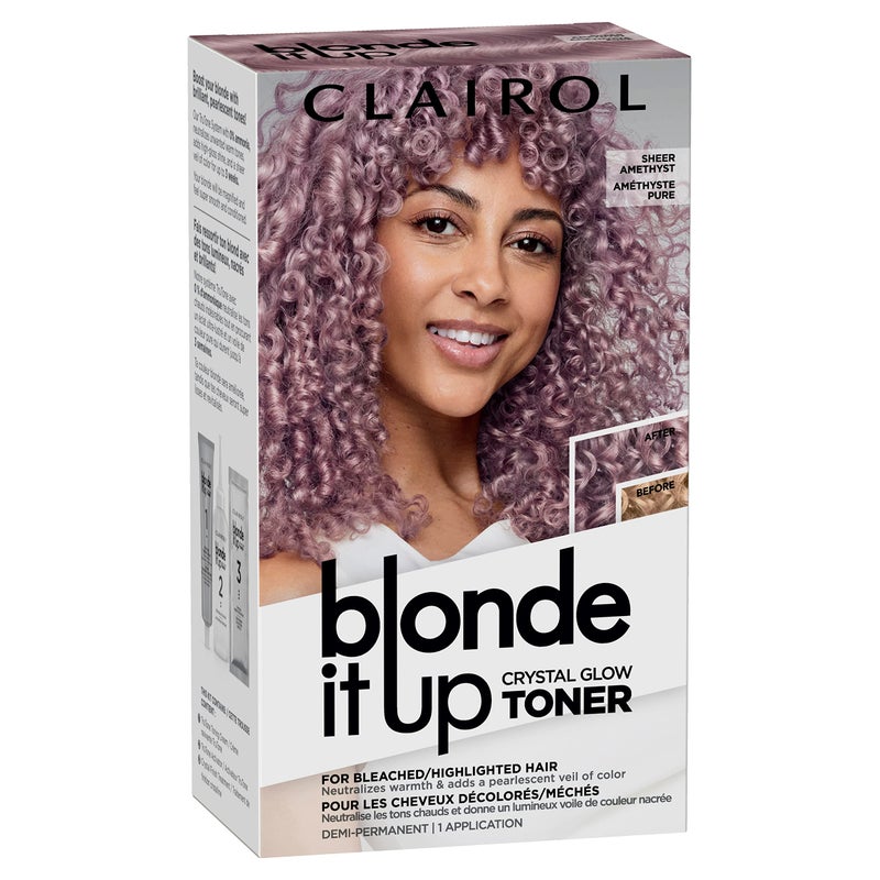 Clairol Blonde It Up Crystal Glow Toners Demi-Permanent Hair Dye, Sheer Amethyst Hair Color, Pack of 1 - Image 1