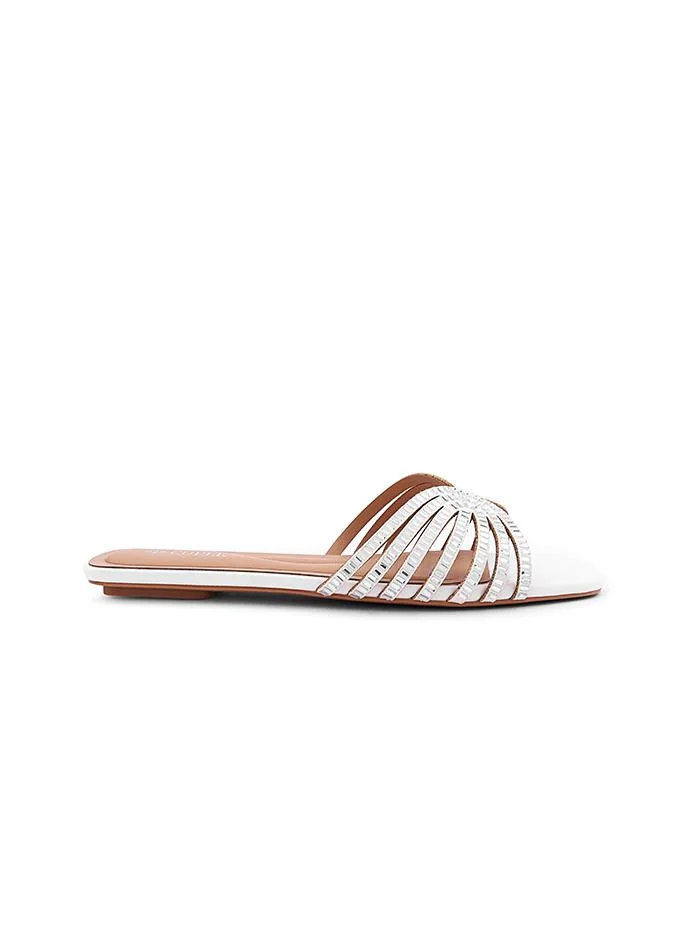 Cuple Cuple Embellished Multi Strap Flat Slides