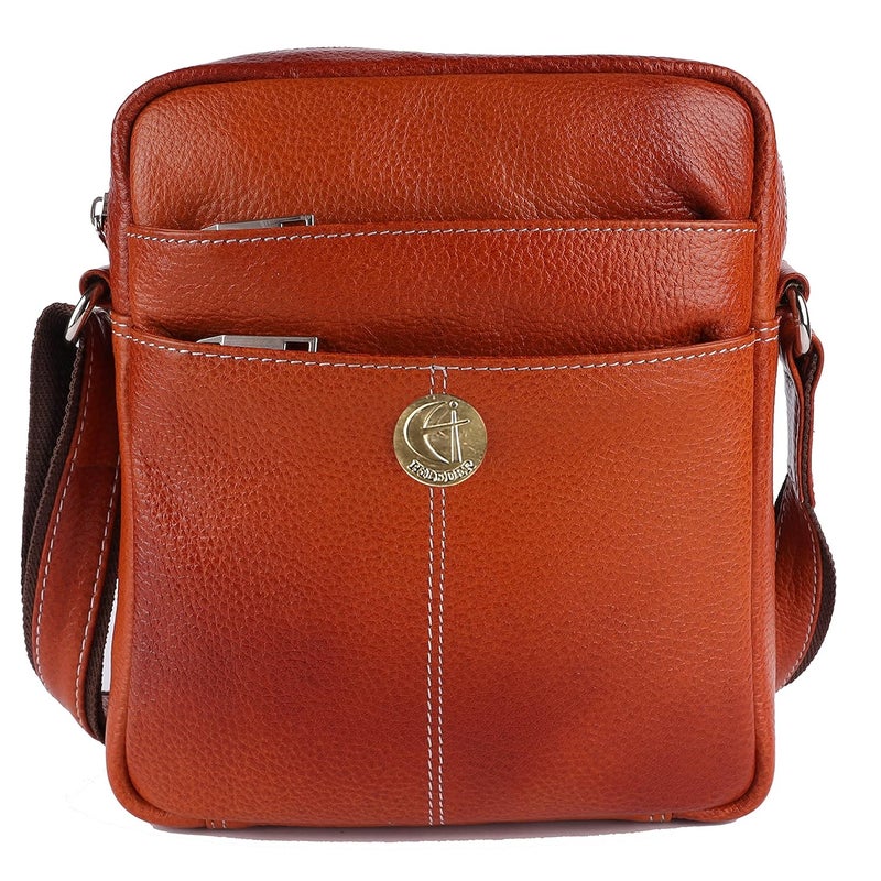 HiLEDER 100% Pure Genuine Leather Utility 7 inch Travel Office Ipad Tab Bag - Image 1