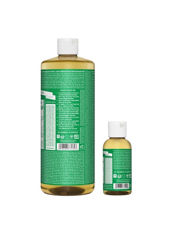 Dr. Bronner's Pure-Castile Liquid Soap – Almond Bundle. 32 oz. Bottle and 2 oz. Travel Bottle - Image 2