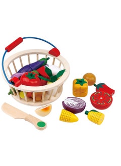 Generic Wooden Kids Educational Toy Kitchen Set Vegetable blue 14-piece ylb color box 