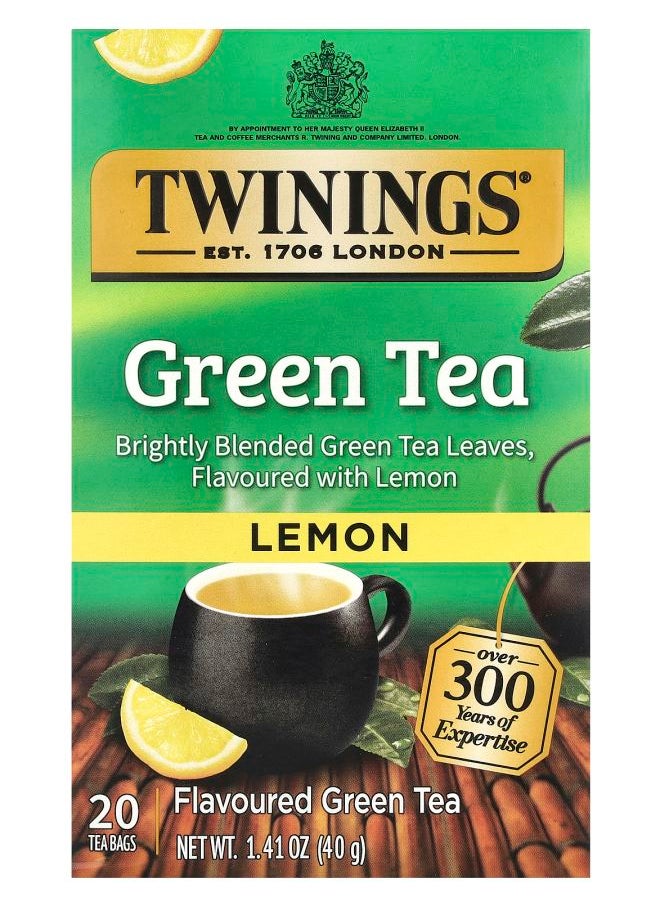 Twinings Flavored Green Tea Lemon 20 Tea Bags 1.41 oz (40 g) 