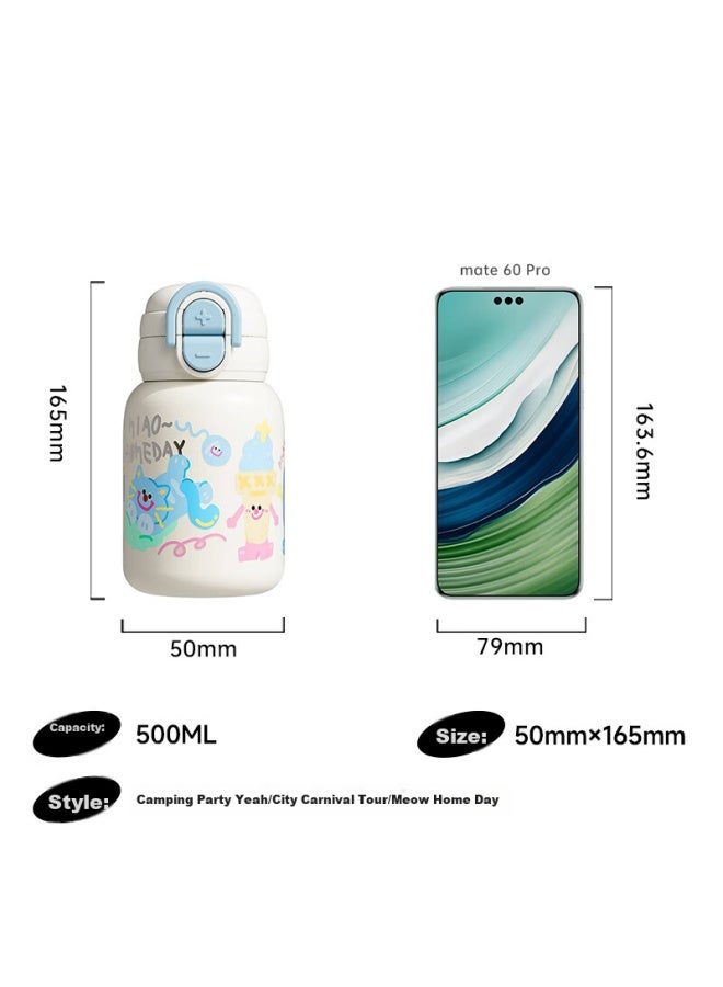 Relea Kids Insulated Cup With Stylish Straw, 316l Stainless Steel Water Bottle For Women, Portable Student Cup, Birthday Gift - Image 1