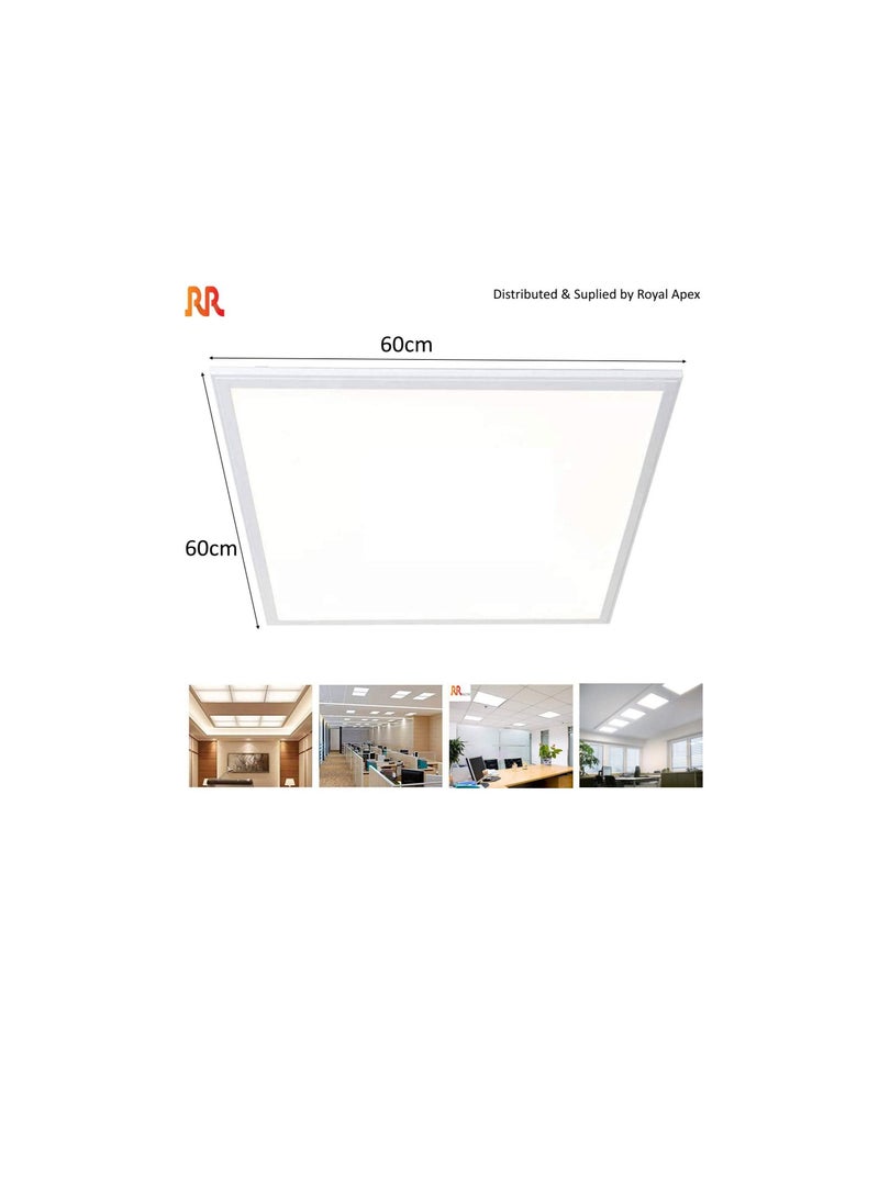 RR Lighting 60x60 LED Flat Panel Light 50W Edge Lit Fixture Zero UV and Flicker Free Zero Blue Light AC85-265V Drop Ceiling Light Indoor Commercial & Home Fixture (Warm White 3000K) - Image 2
